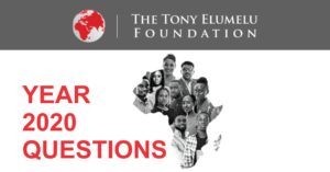 2020 TONY ELUMELU FOUNDATION QUESTIONS (PDF DOWNLOAD)