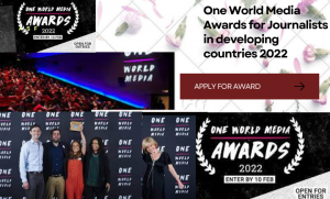 One World Media Awards for Journalists in developing countries 2022