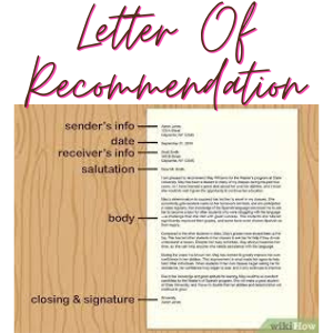 Letter of Recommendation
